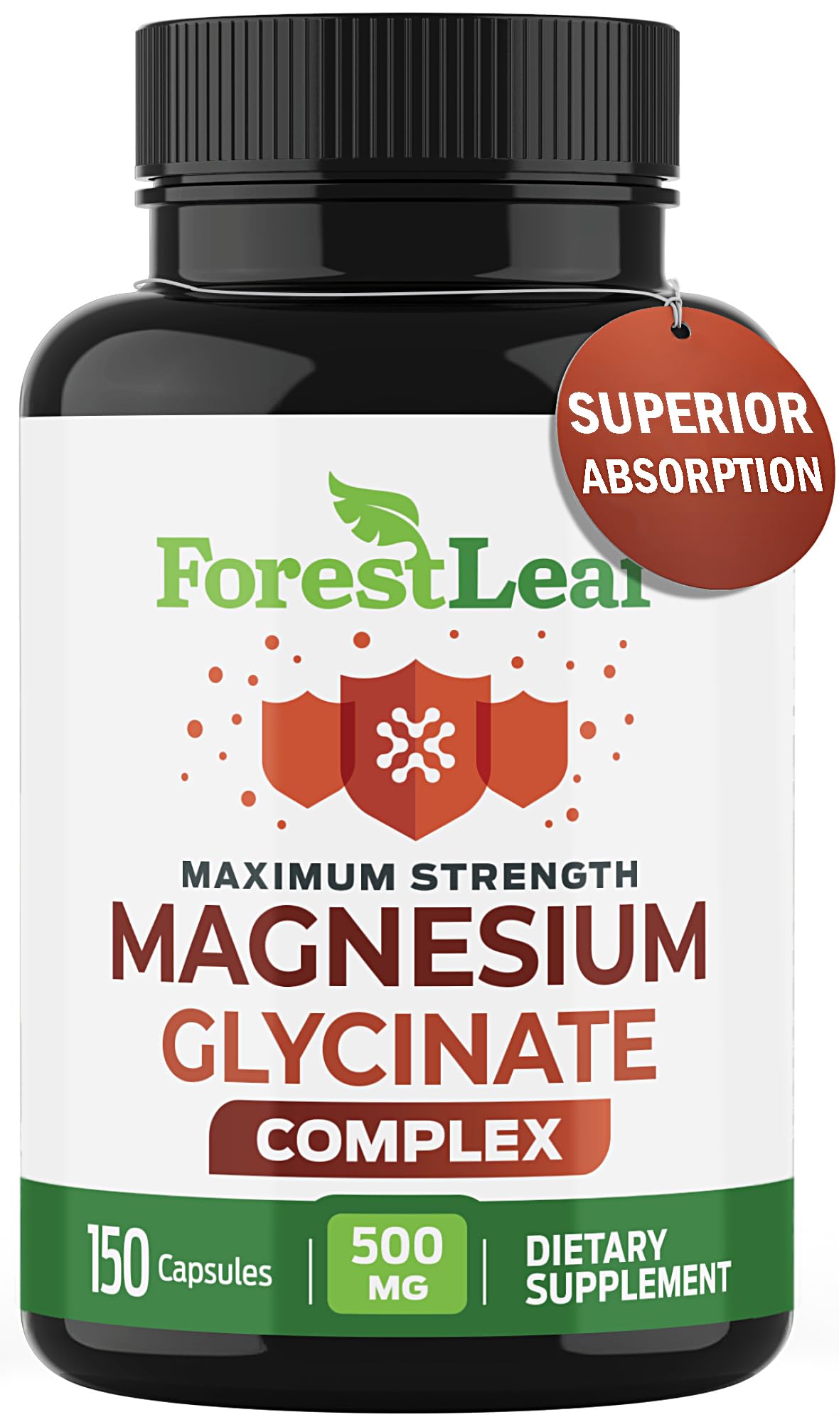 ForestLeaf glicinato de magnesio 500 mg cápsulas para sueño y calma