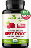 ForestLeaf remolacha orgánica 20:1 cápsulas, impulso diario de nutrientes.