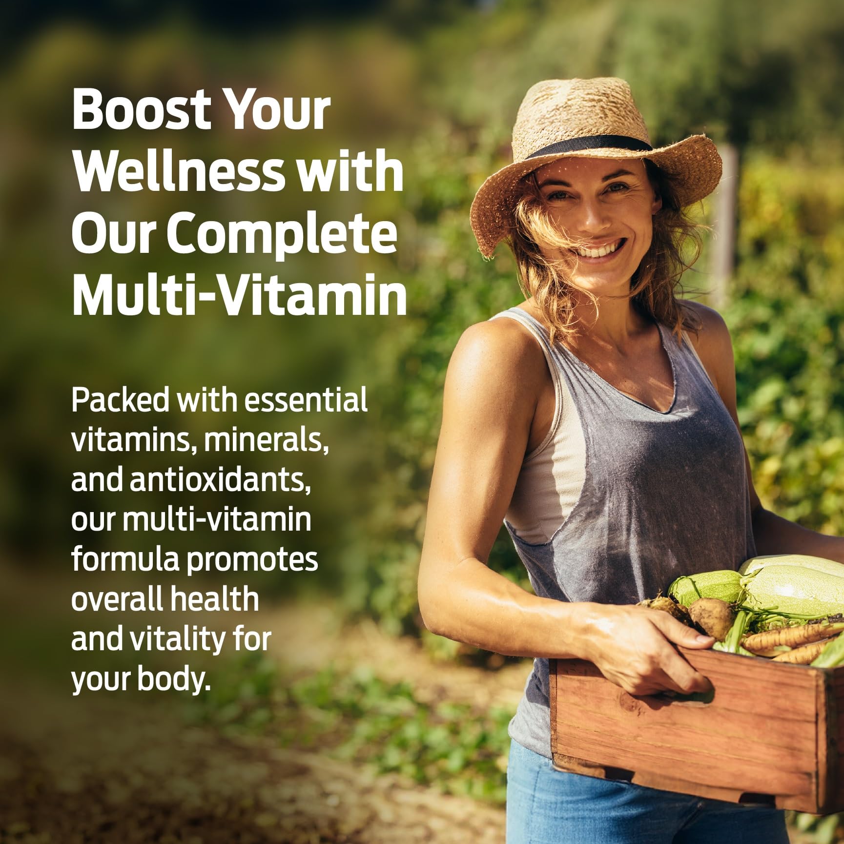 ForestLeaf Salud diaria para mujer con vitaminas esenciales.