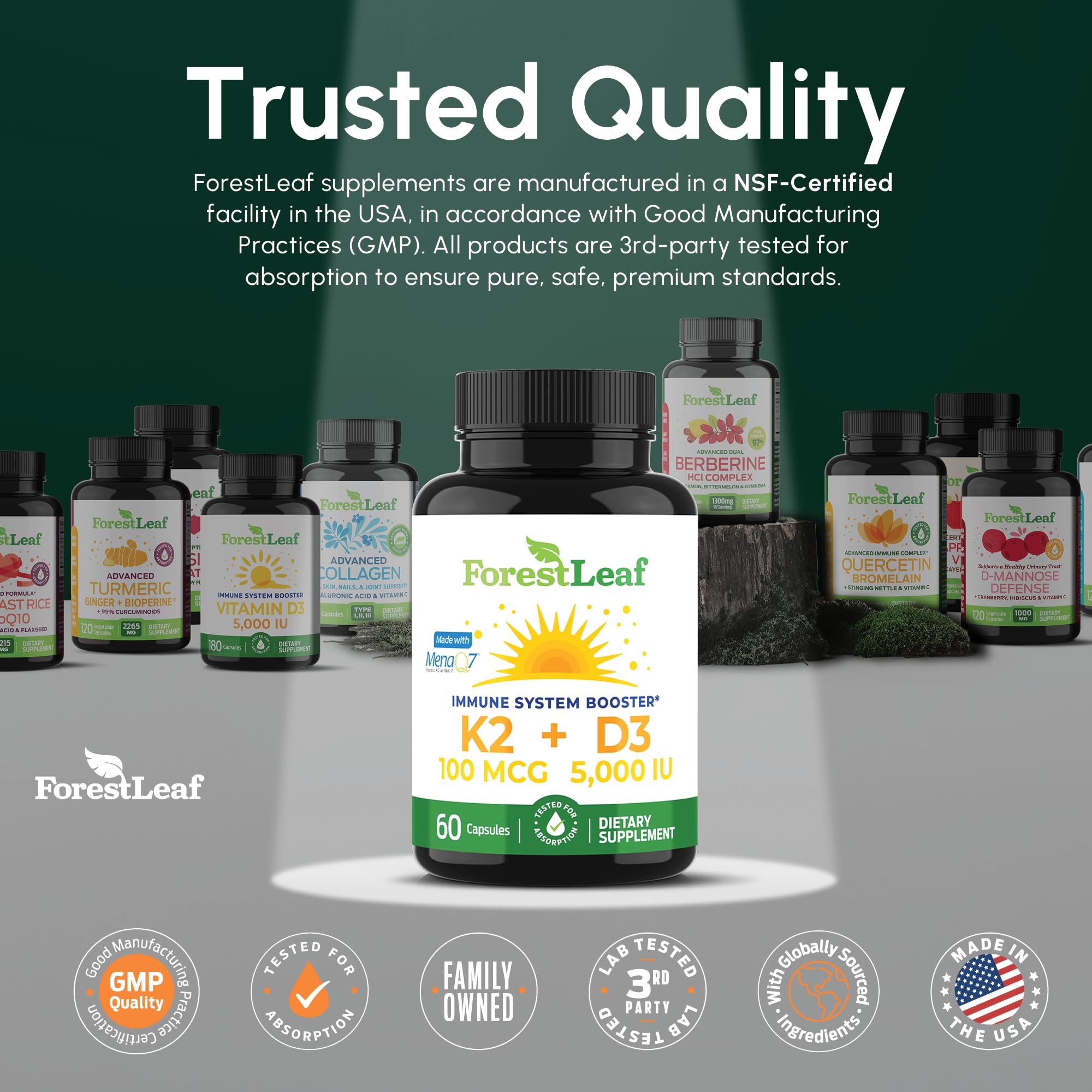 ForestLeaf producto sin gluten-d3-k2-mk7, opción apta para dietas selectas.