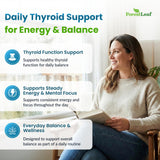 ForestLeaf Thyroid Support: tabletas con zinc y selenio para metabolismo y bienestar.