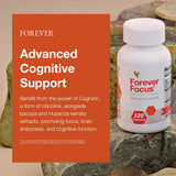 Forever Focus: cápsulas de bacopa para rendimiento cognitivo.