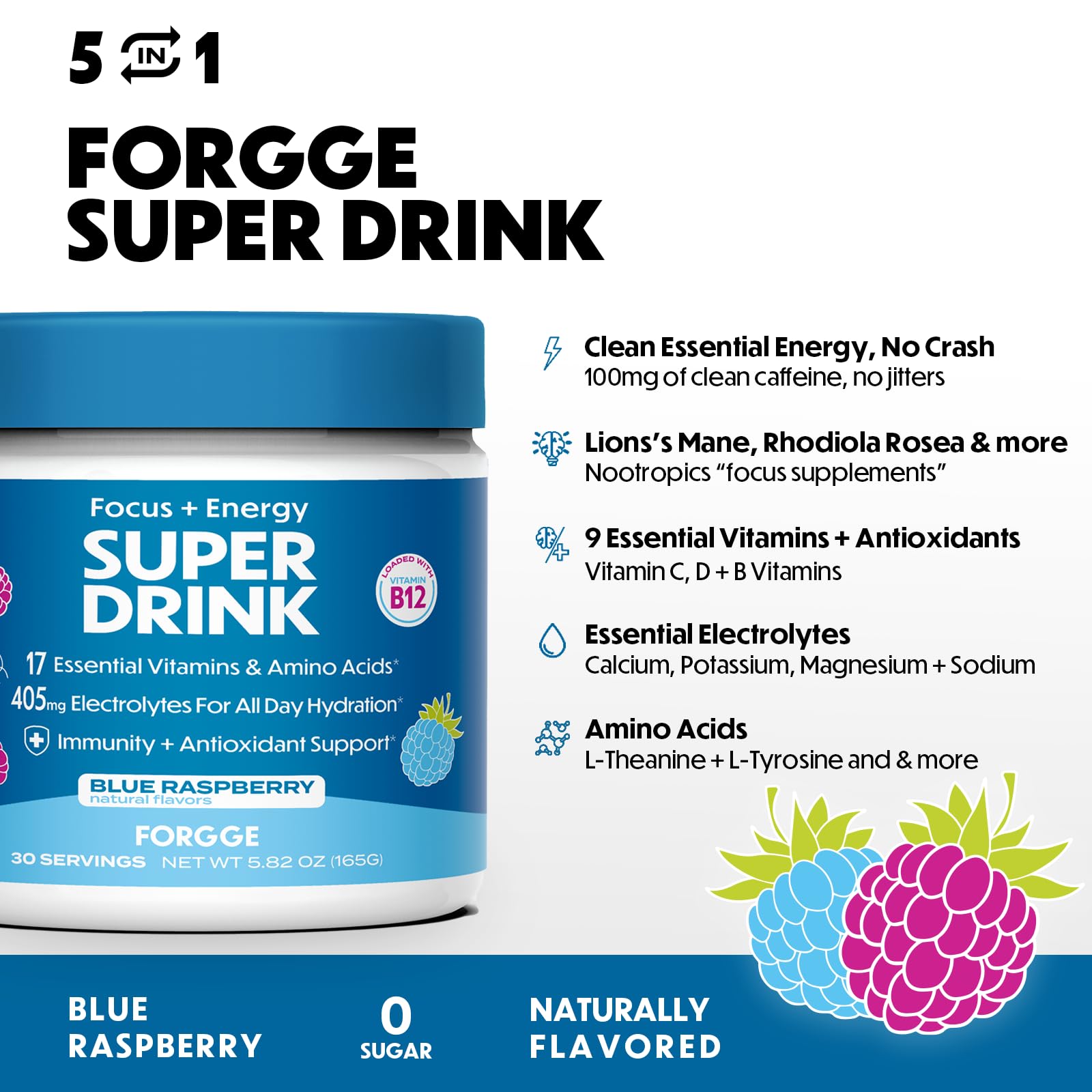 Forgge sabor frambuesa azul para una experiencia refrescante.