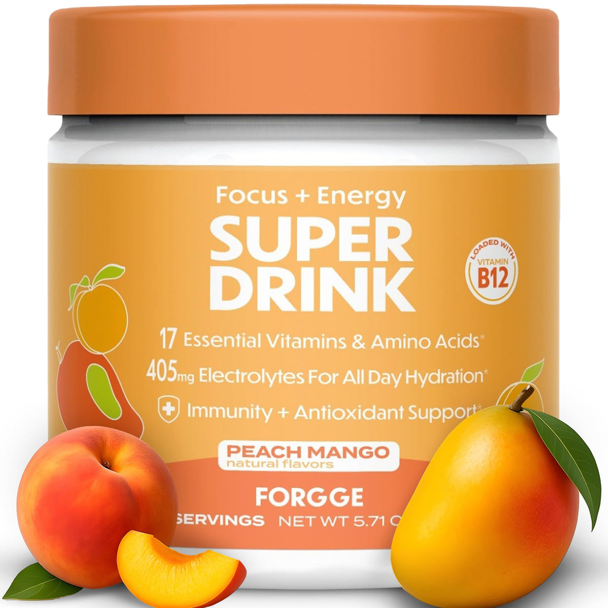 Forgge polvos energizantes en envase para energía sostenida