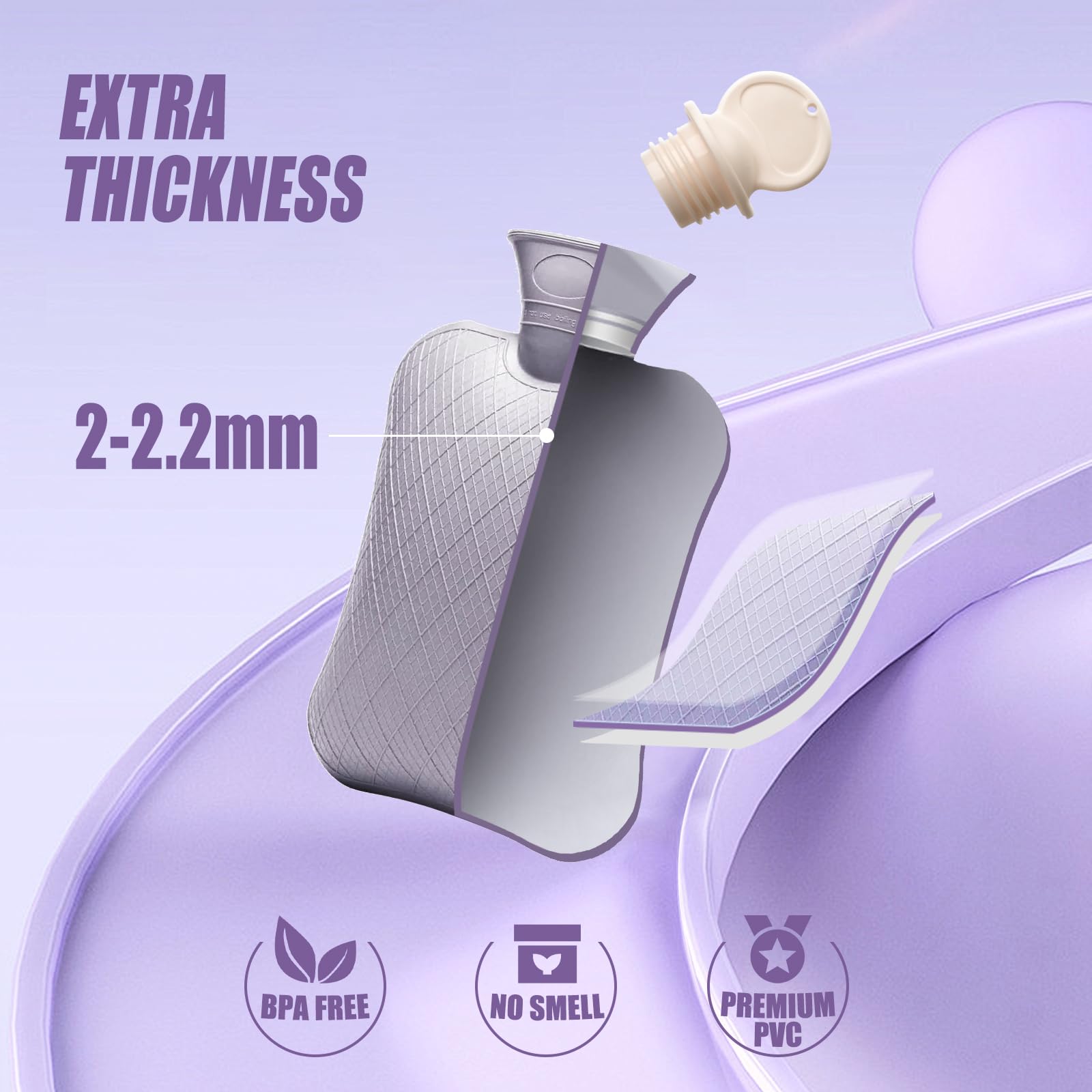 Foricom bolsa con patrón exterior durable para mejor retención de calor.
