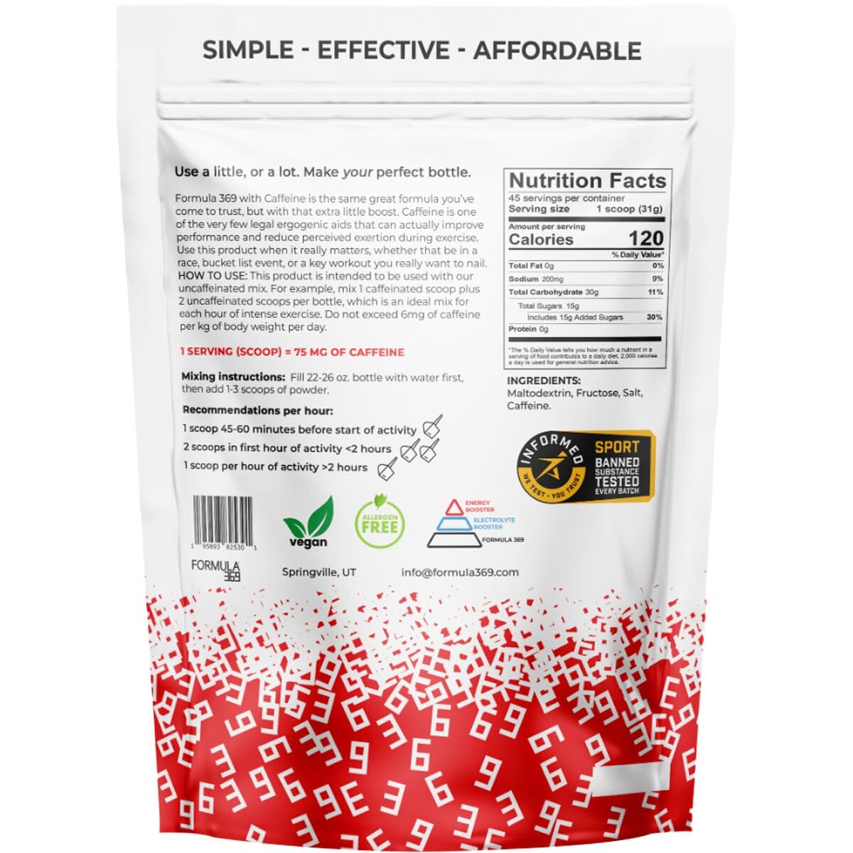 Formula 369 carbohidratos 1:1 glucosa-fructosa para mejor absorción