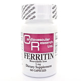 Ferritin Fe 5 mg de Ecological Formulas, botella, soporte potencial para la energía diaria.