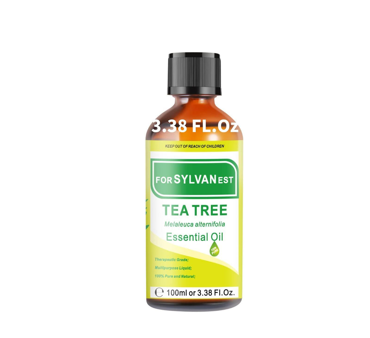 FORSYLVANEST Tea Tree Oil, frasco-ambar, conserva la pureza y aroma natural.