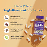 Fortematic NAD+ Resveratrol: empaque en caja para facilitar la lectura de beneficios