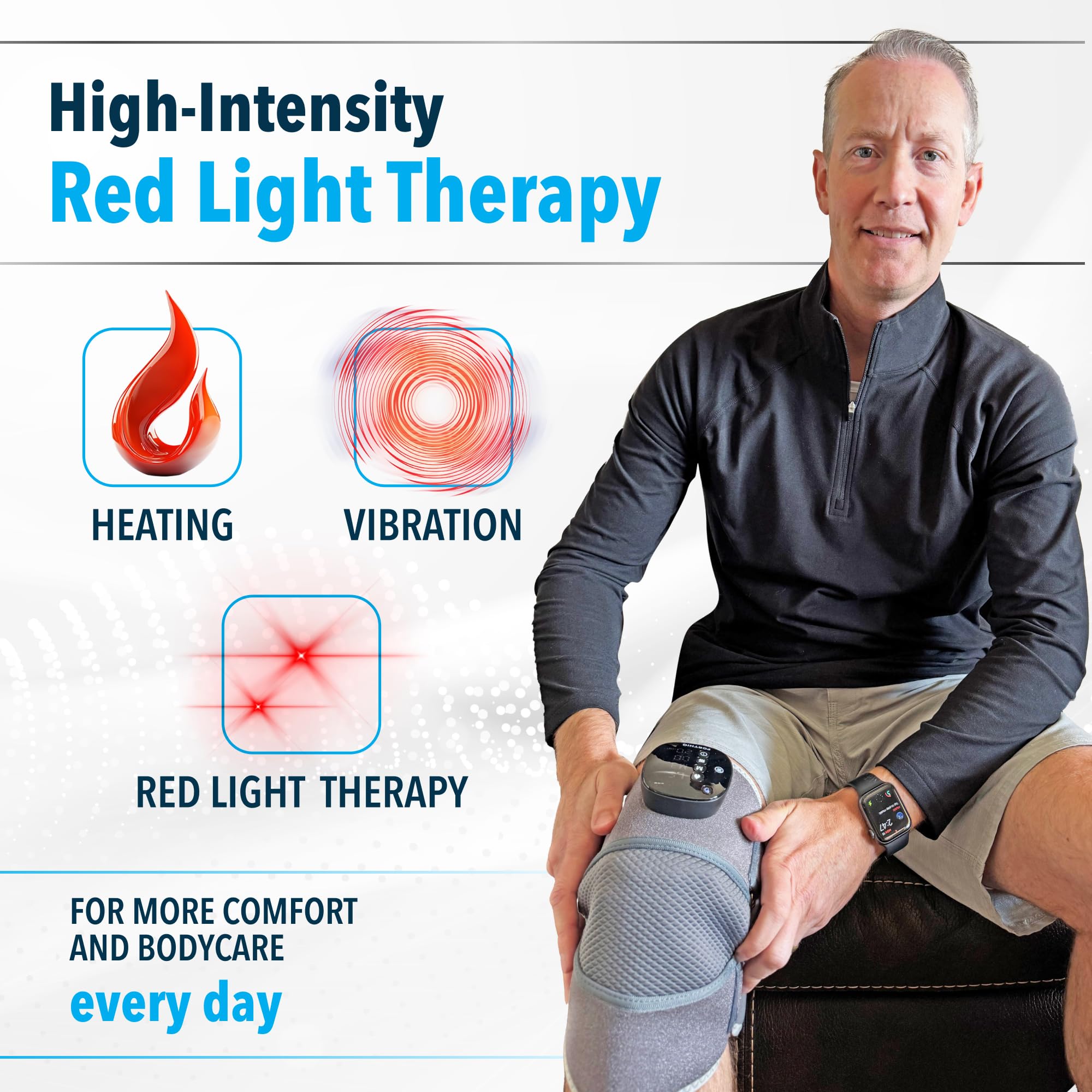 FORTHiQ RED+ cobertura de 52 diodos LED para comodidad de la rodilla