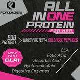 Forzagen Proteína para Mujer, mezcla con agua presenta sabor agradable y conveniente.