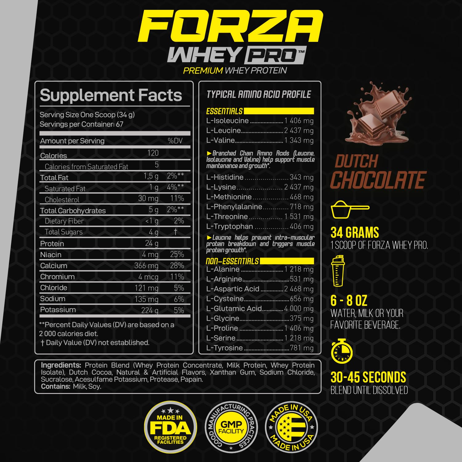 Forzagen Whey PRO: batido chocolate holandés, sabor agradable.