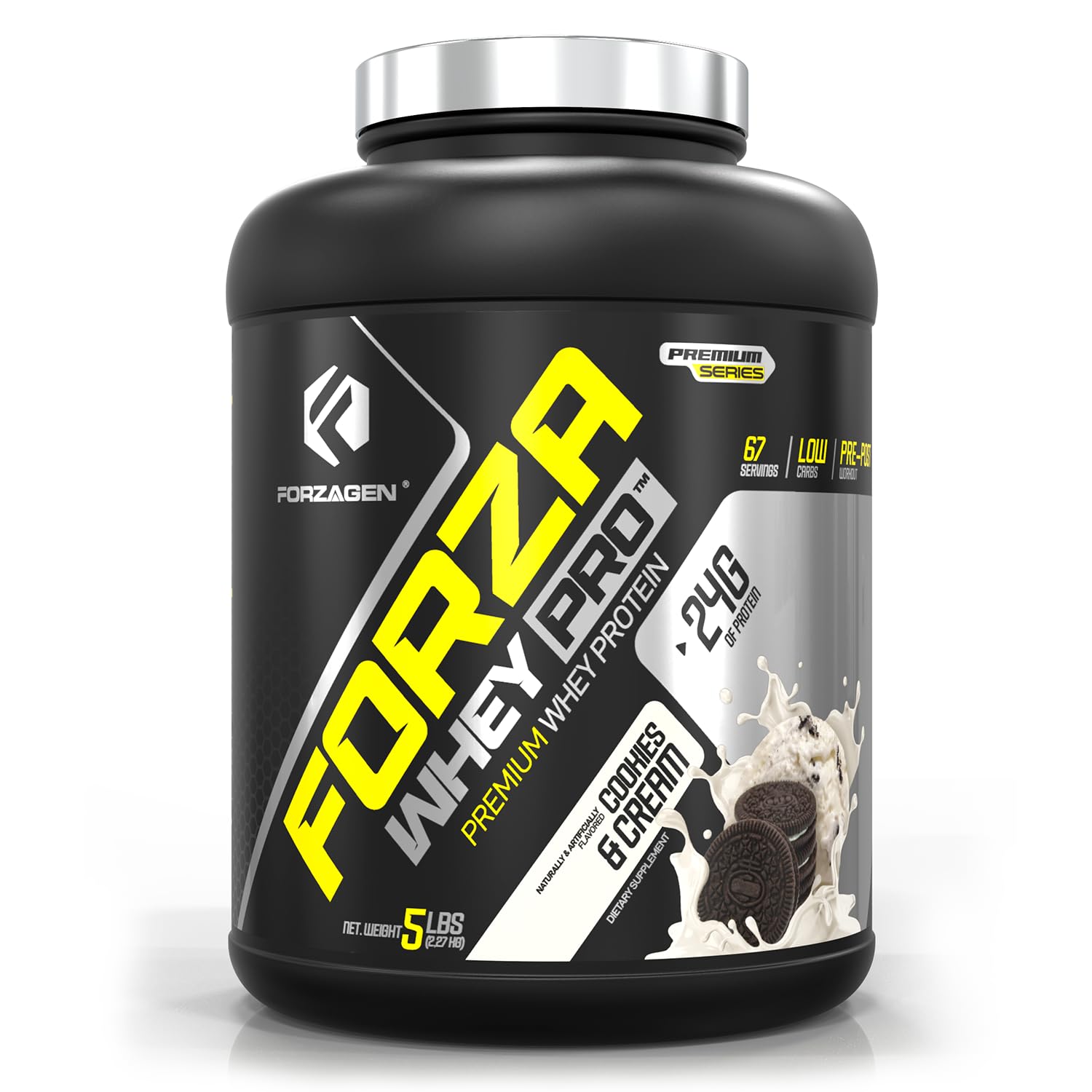Forzagen Whey PRO, cuchara de medición para porciones precisas en batidos.