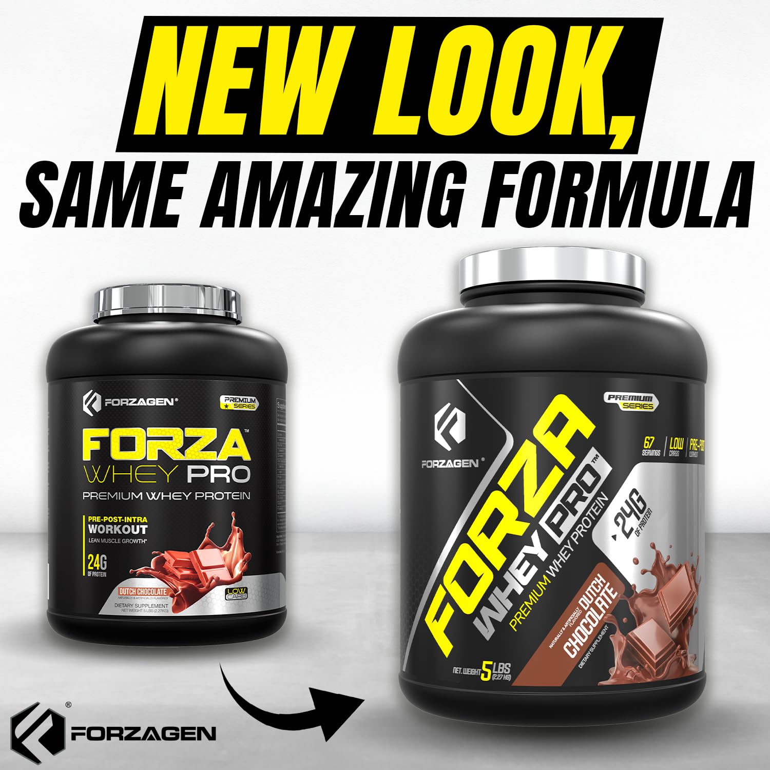 Forzagen Whey PRO: cuchara porción para medir 24 g de proteína.