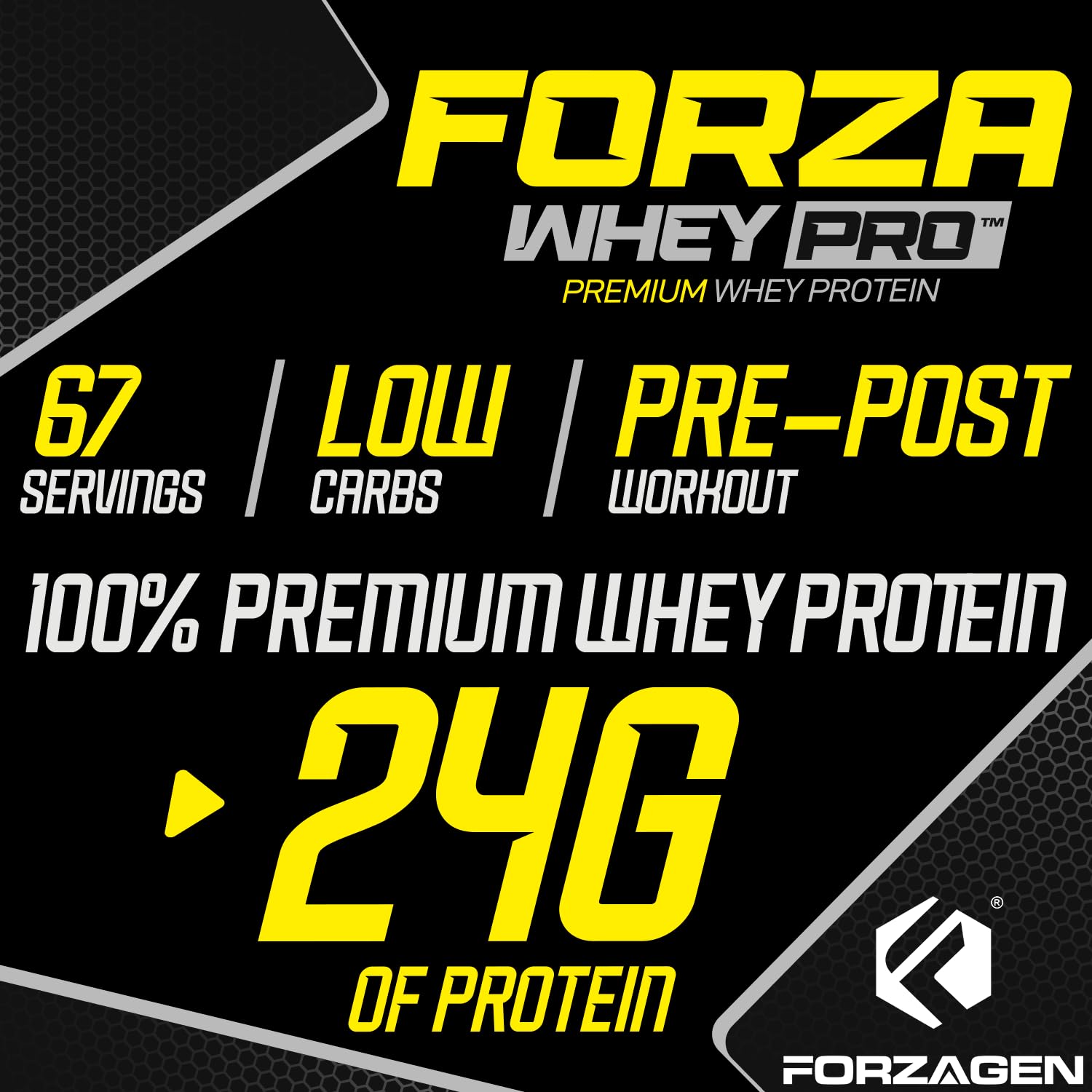Forzagen Whey PRO, etiqueta nutricional clara para planificar ingestas.