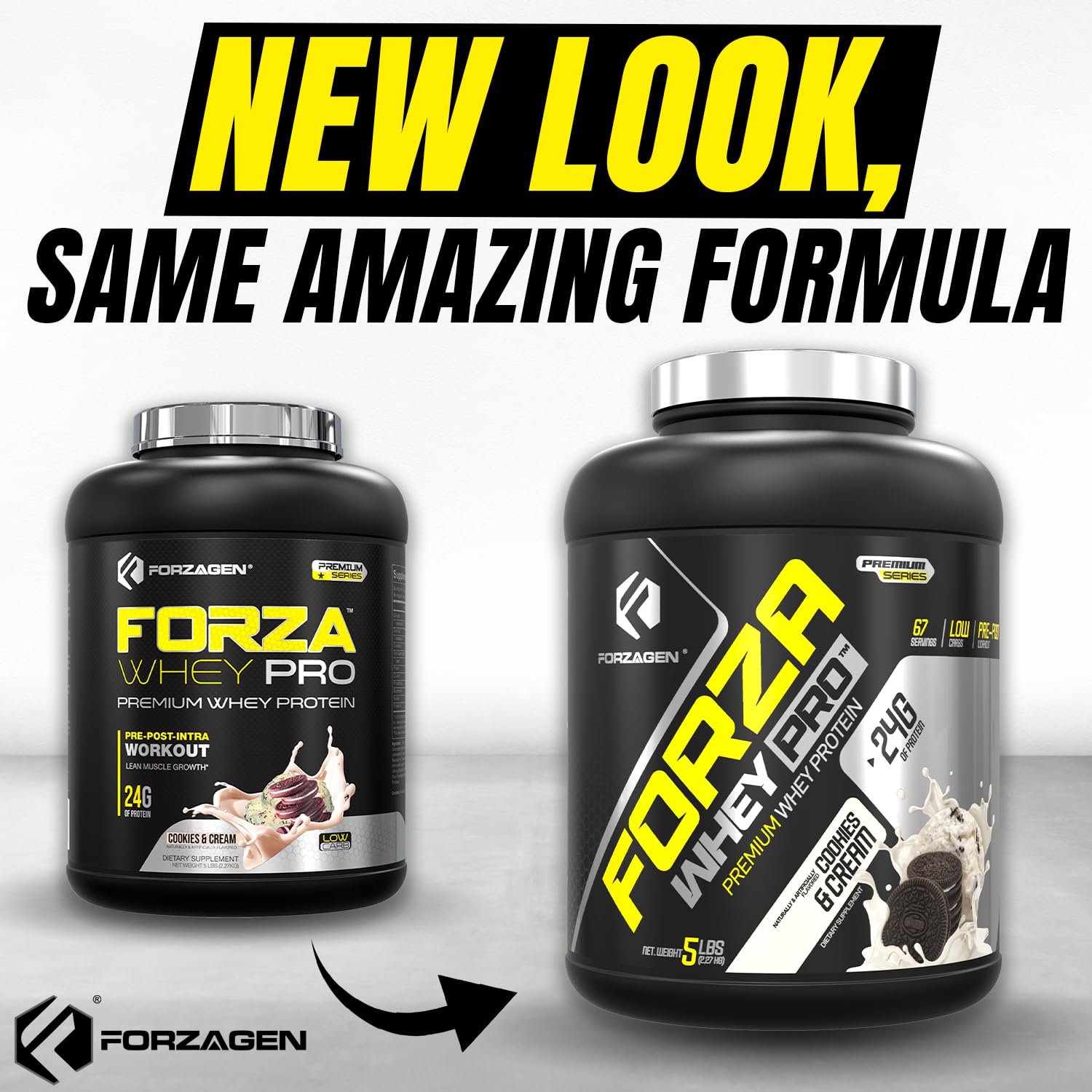 Forzagen Whey PRO, polvo de textura fina para mezclas suaves.