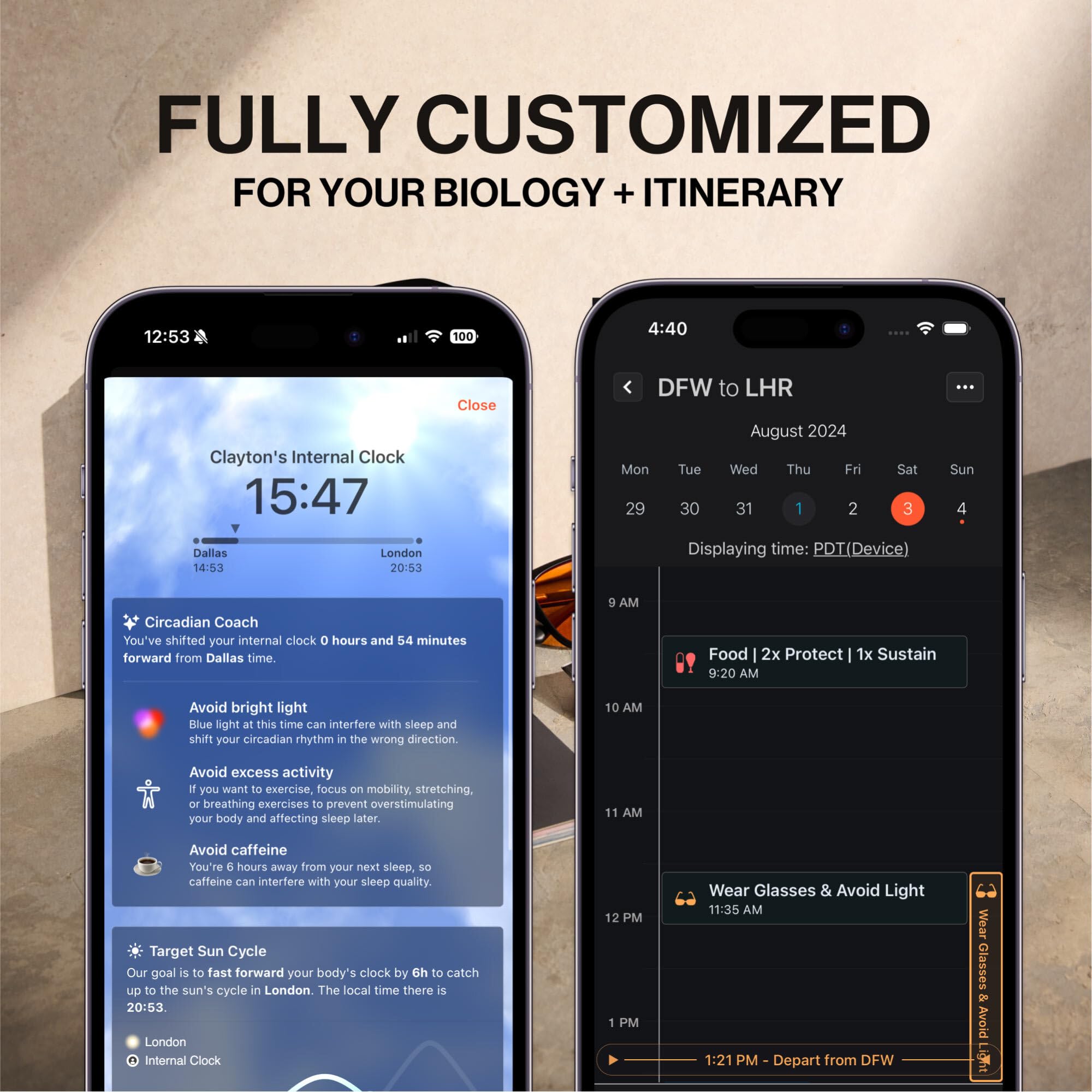 Programa guiado de la app Flykitt para un timing personalizado.