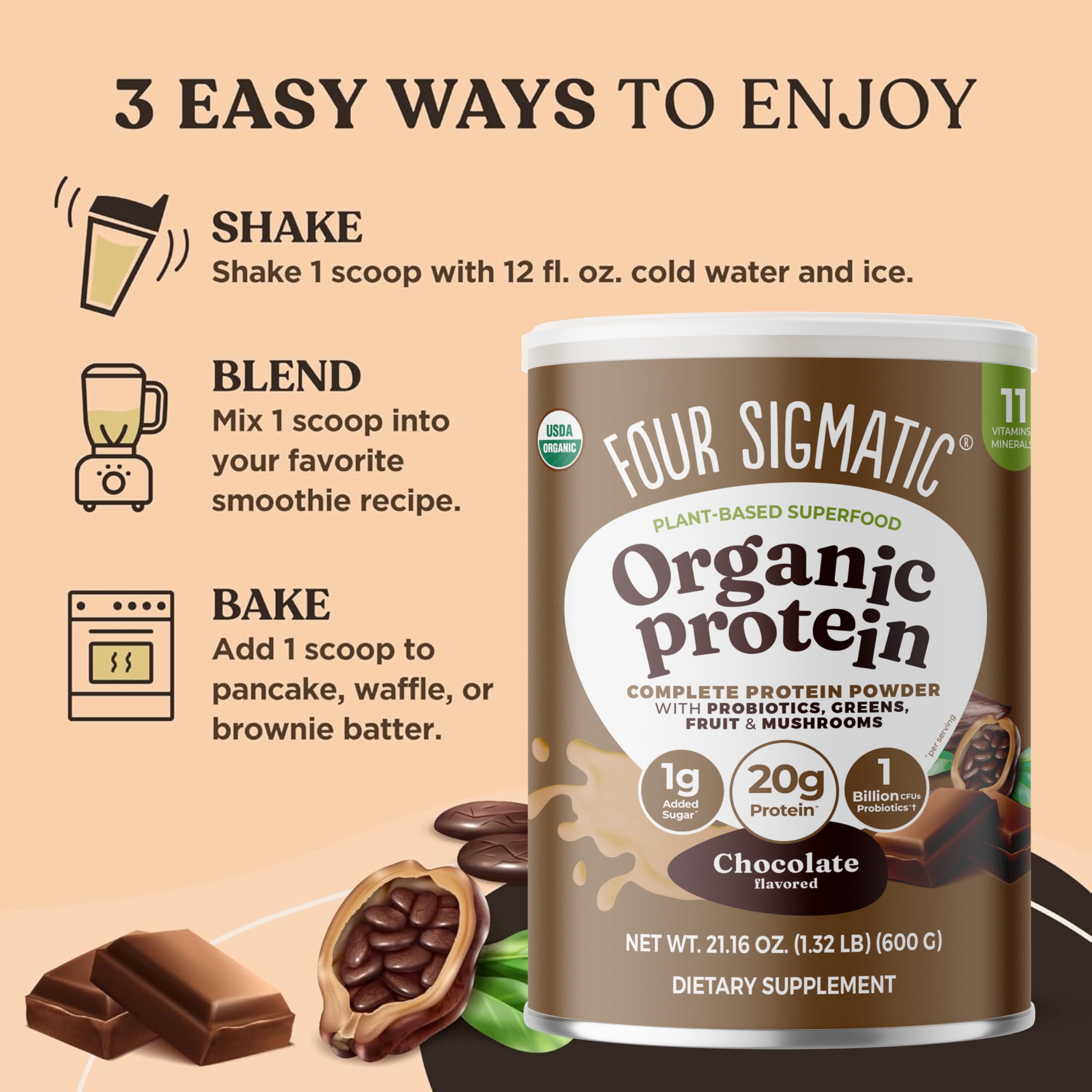 Envase reciclable de Four Sigmatic, opción sostenible para tu cocina.