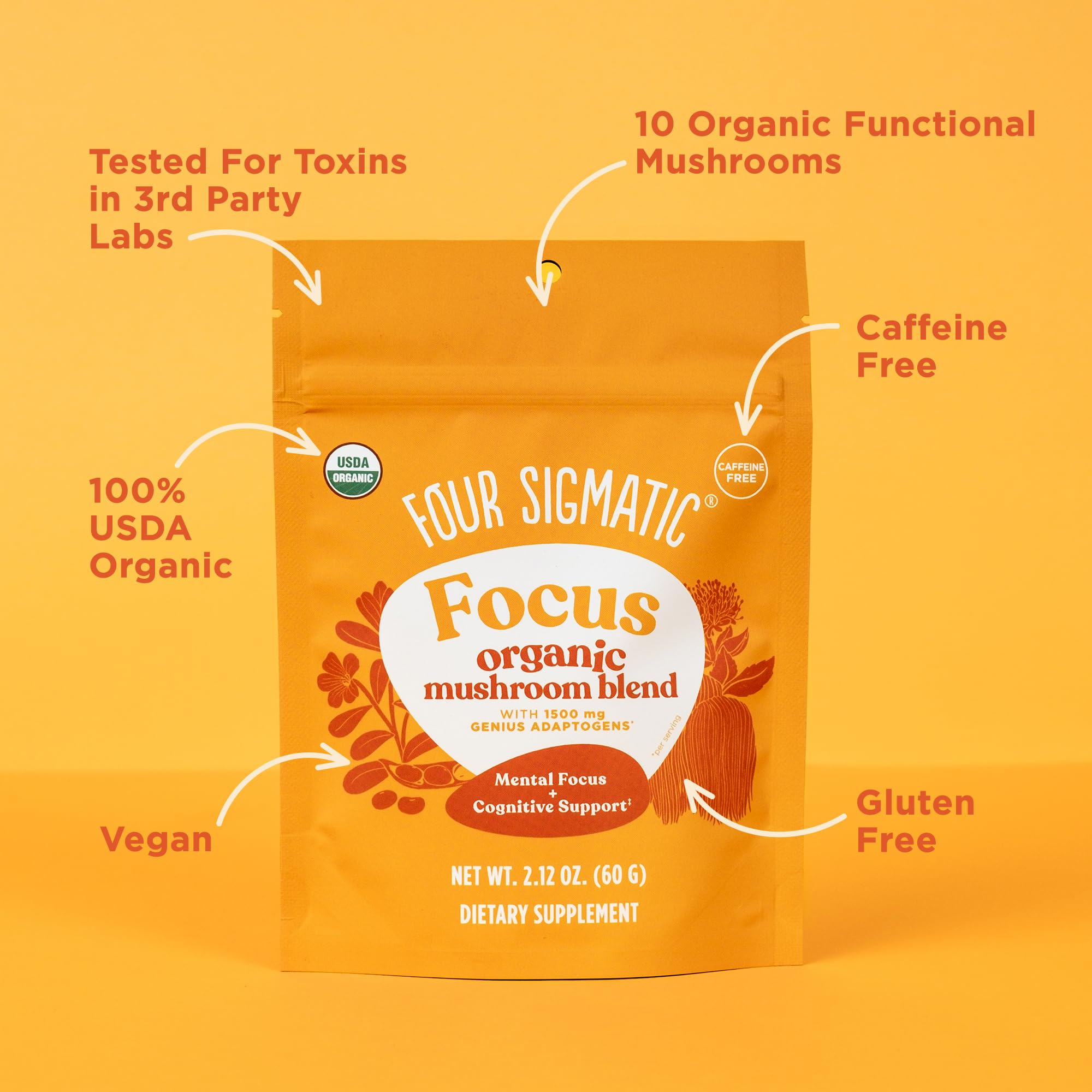 Four Sigmatic Focus Blend mucuna polvo para impulso suave y enfoque