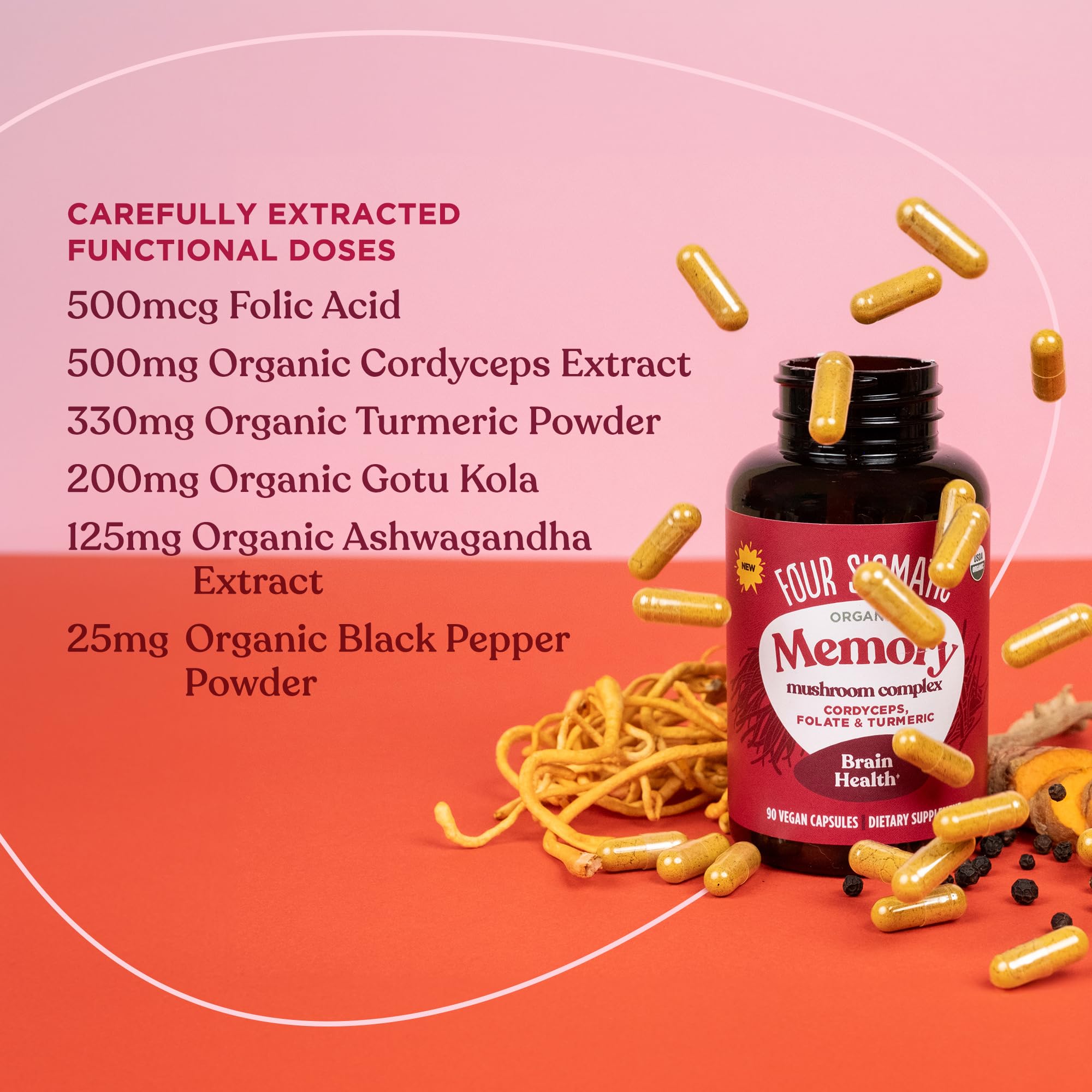 Four Sigmatic Mezcla Adaptógena Cápsulas para bienestar diario