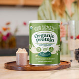 Four Sigmatic envase reciclable con 15 porciones para conveniencia diaria.