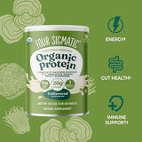 Four Sigmatic Proteína Orgánica con ingredientes orgánicos para desayunos.