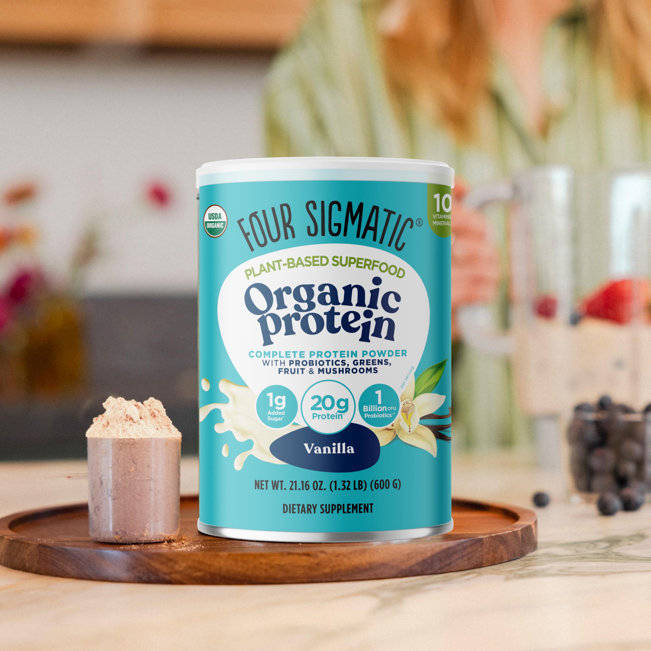 Four Sigmatic ingredientes claves, proteina vegetal y superalimentos para energia diaria