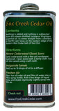Fox Creek Naturals Cedar Oil: color-oro, ideal para aromatizar espacios o artesanías.