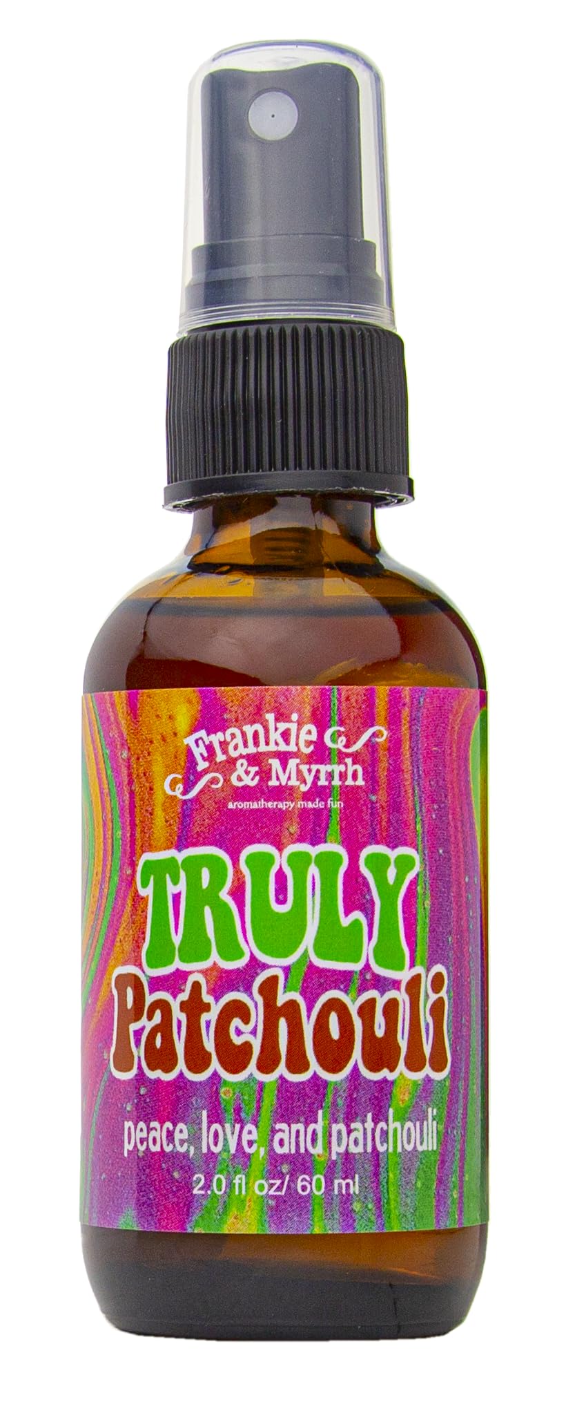 Frankie & Myrrh Patchouli Spray botella, aroma terroso para ambientar espacios.