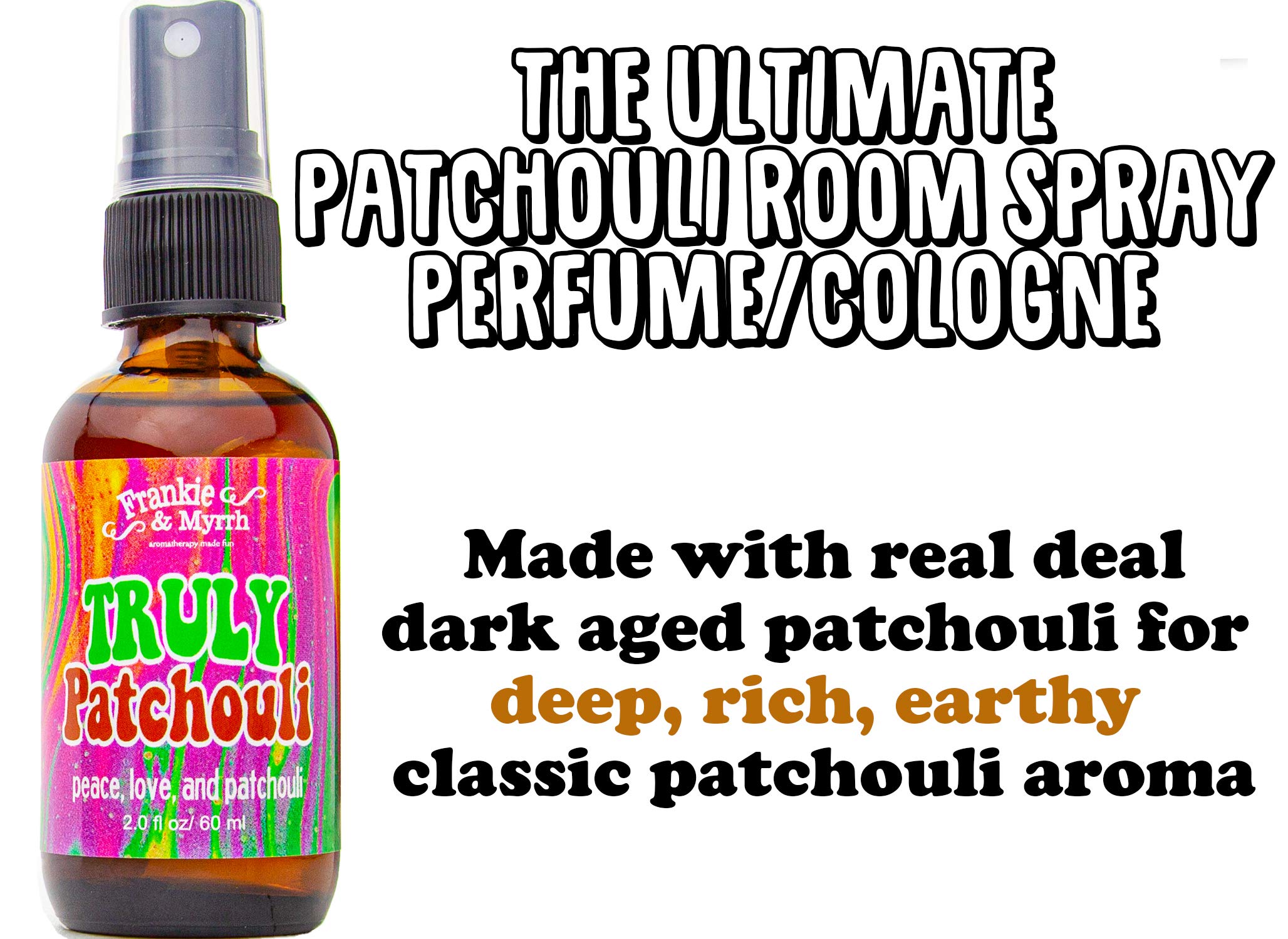 Frankie & Myrrh Patchouli Spray textiles, aroma suave en ropa de cama.