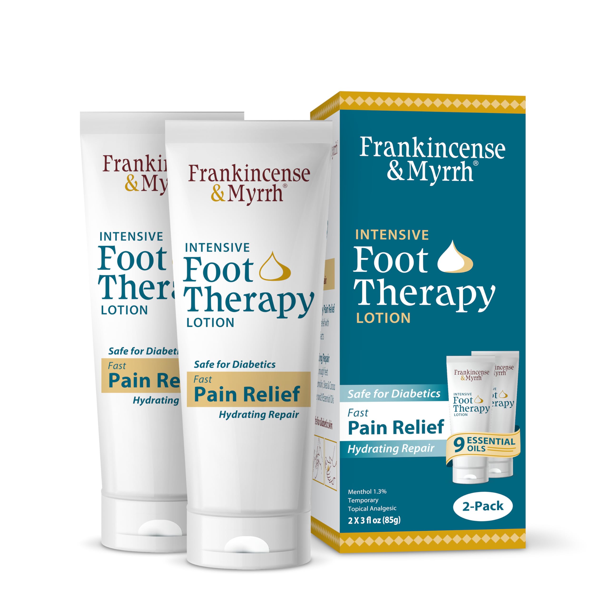 Crema FRANKINCENSE & MYRRH para pies, terapia intensiva en formato 2 unidades, cuidado diario.