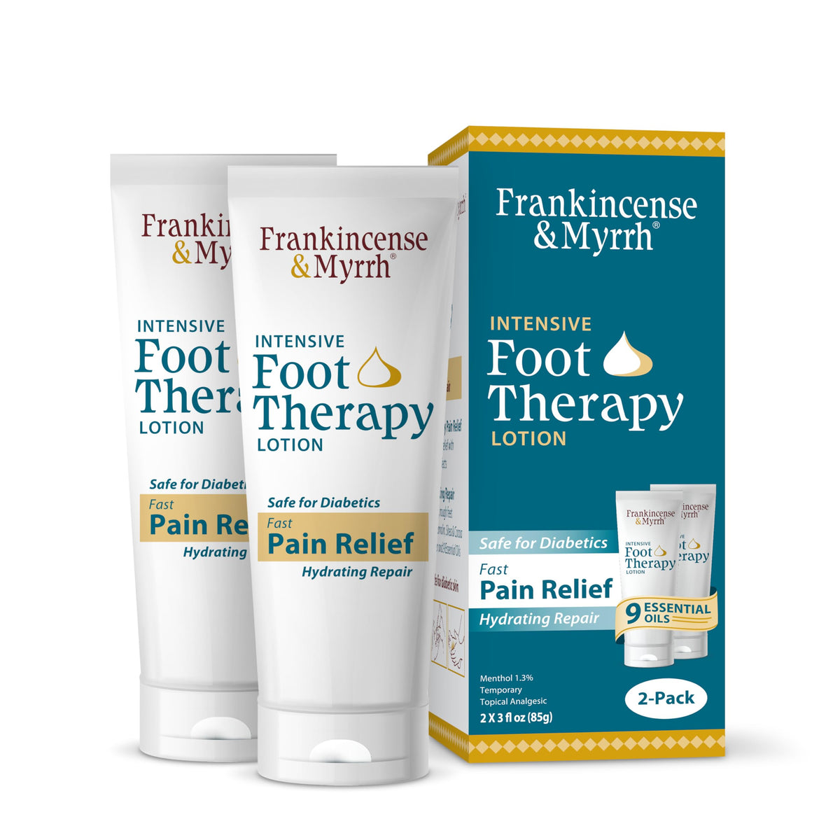 Crema FRANKINCENSE & MYRRH para pies, terapia intensiva en formato 2 unidades, cuidado diario.