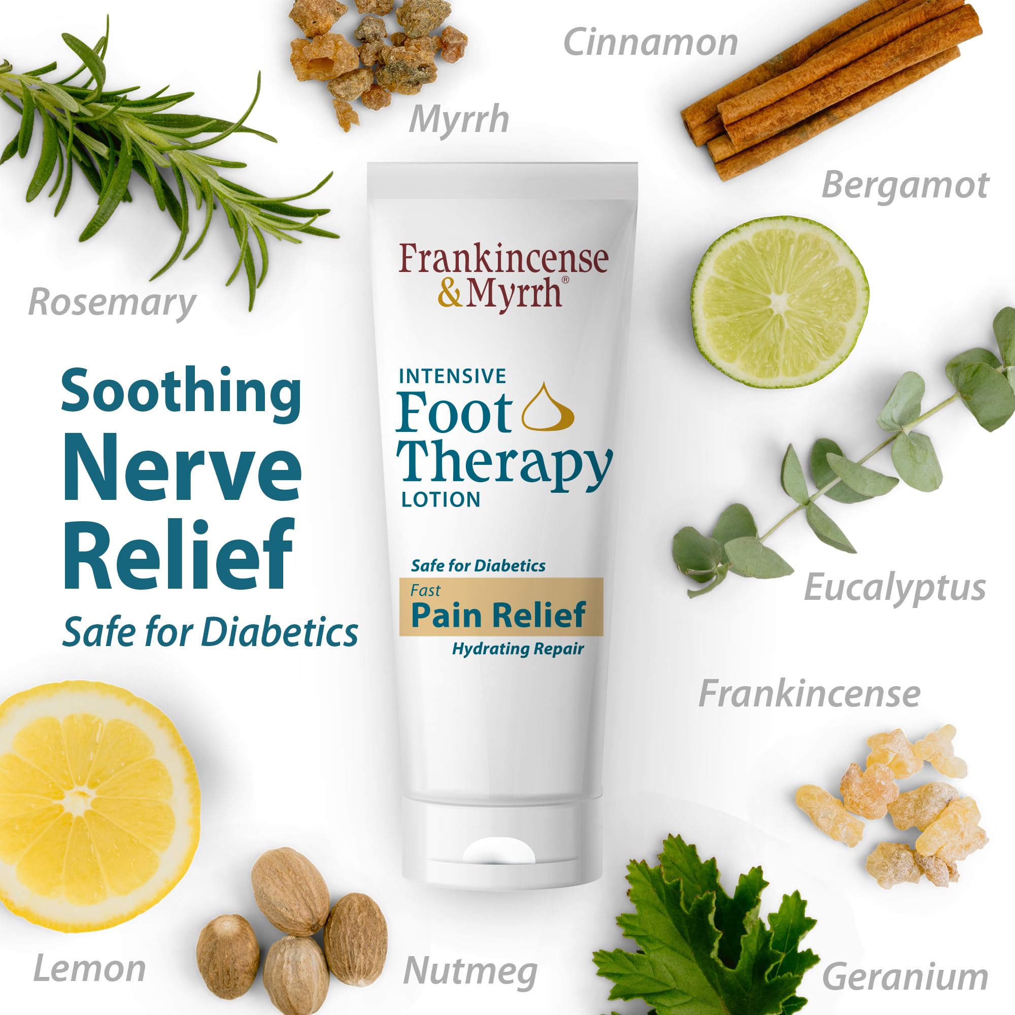 Mentol de FRANKINCENSE & MYRRH aporta frescura suave al aplicar en pies.