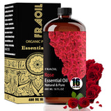 FRAOIL Aceite esencial de rosa en botella ámbar para aromaterapia en casa