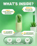 Fravonique Moringa 800mg: cápsulas verdes que apoyan bienestar diario.