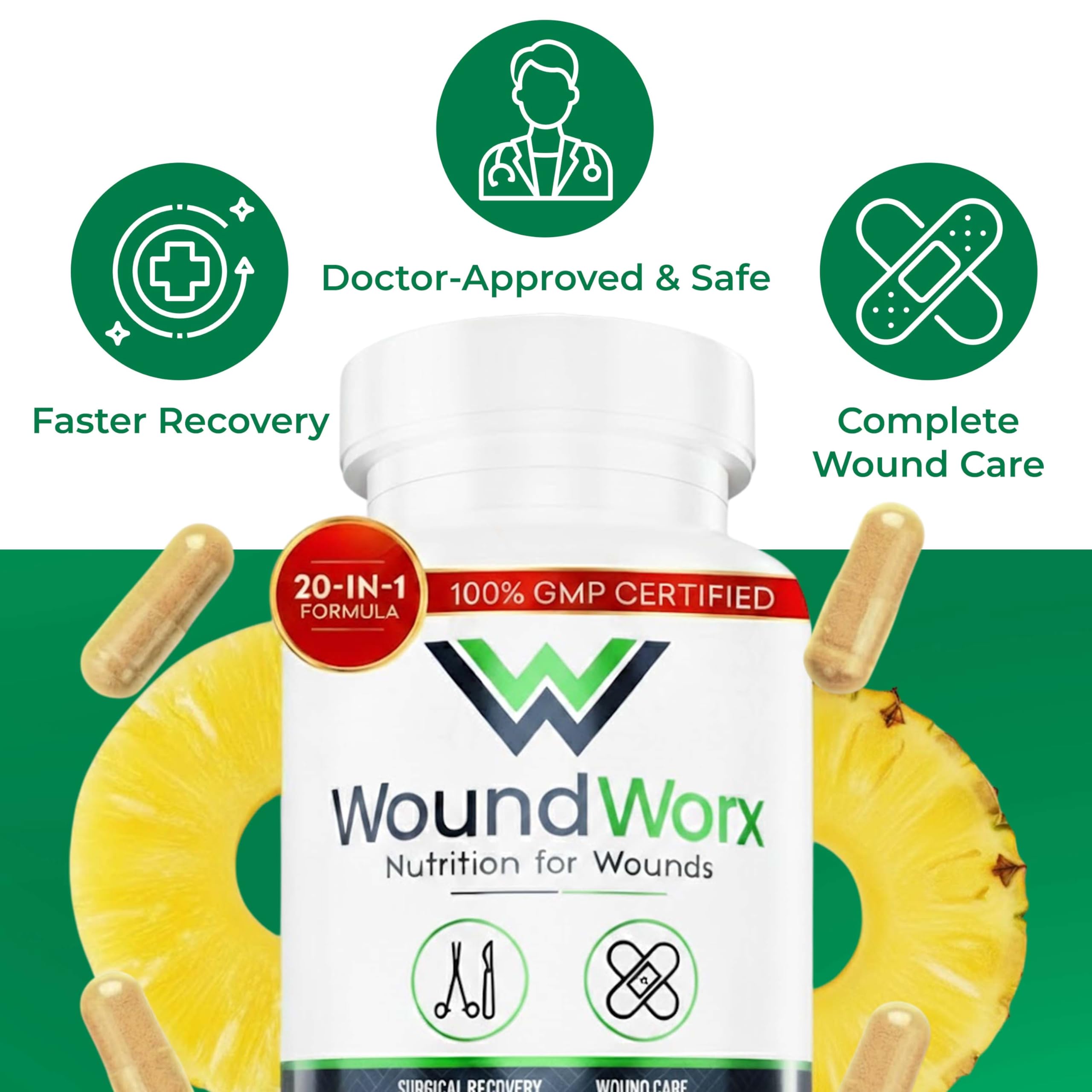 Free Life Labs WoundWorx complemento nutricional para apoyo general