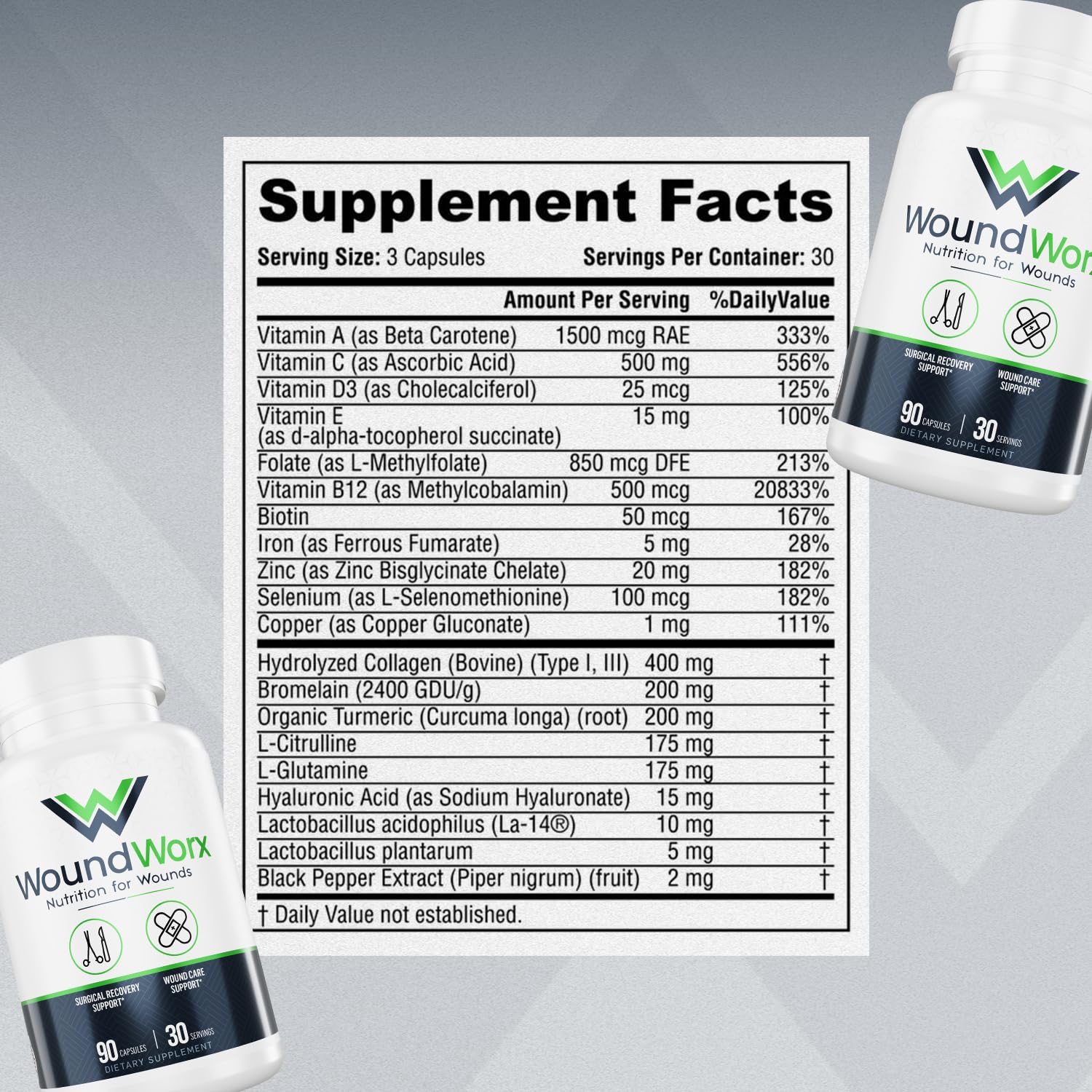 Free Life Labs WoundWorx ingredientes clave que podrían apoyar la función metabólica
