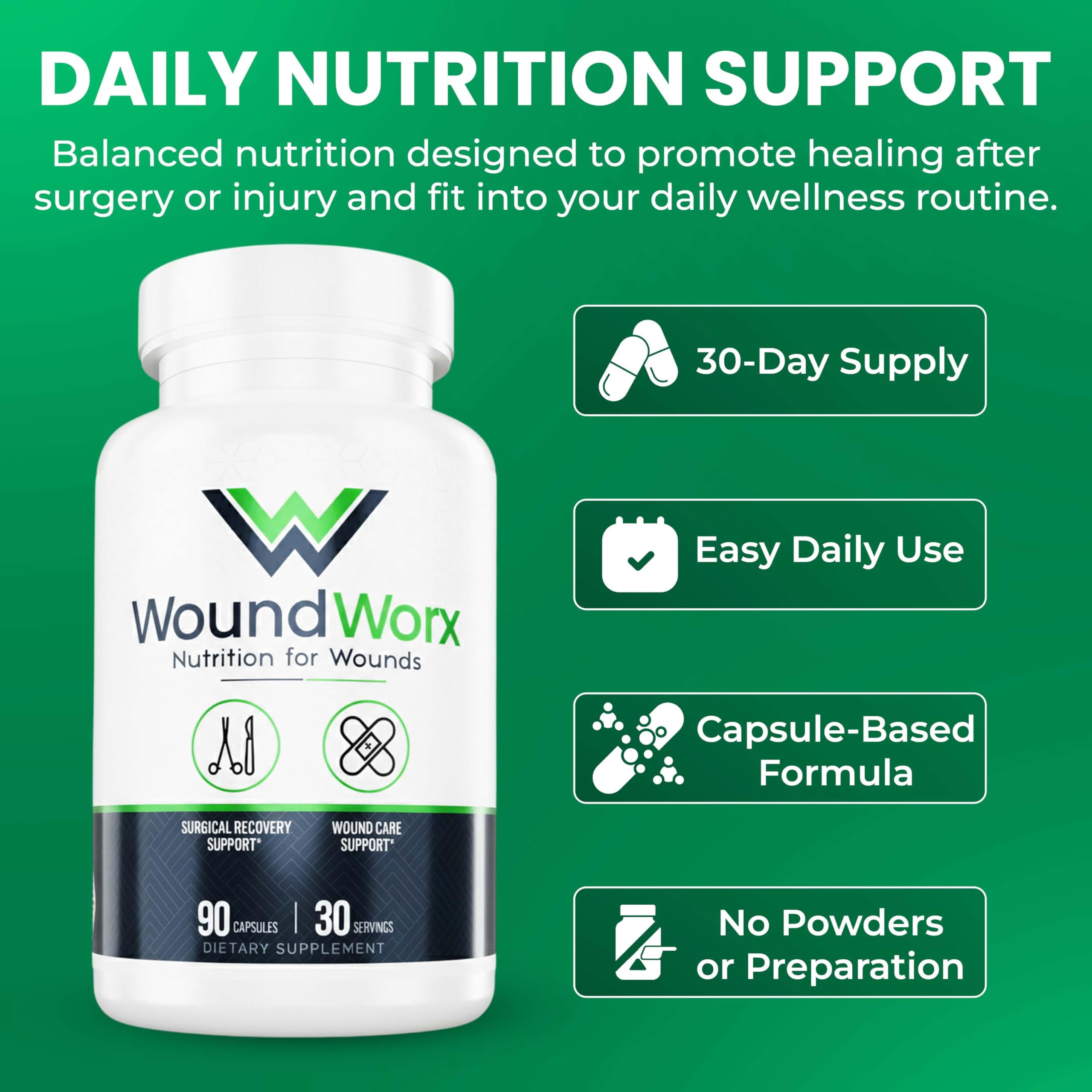 Free Life Labs WoundWorx con vitamina C y zinc para tejido saludable
