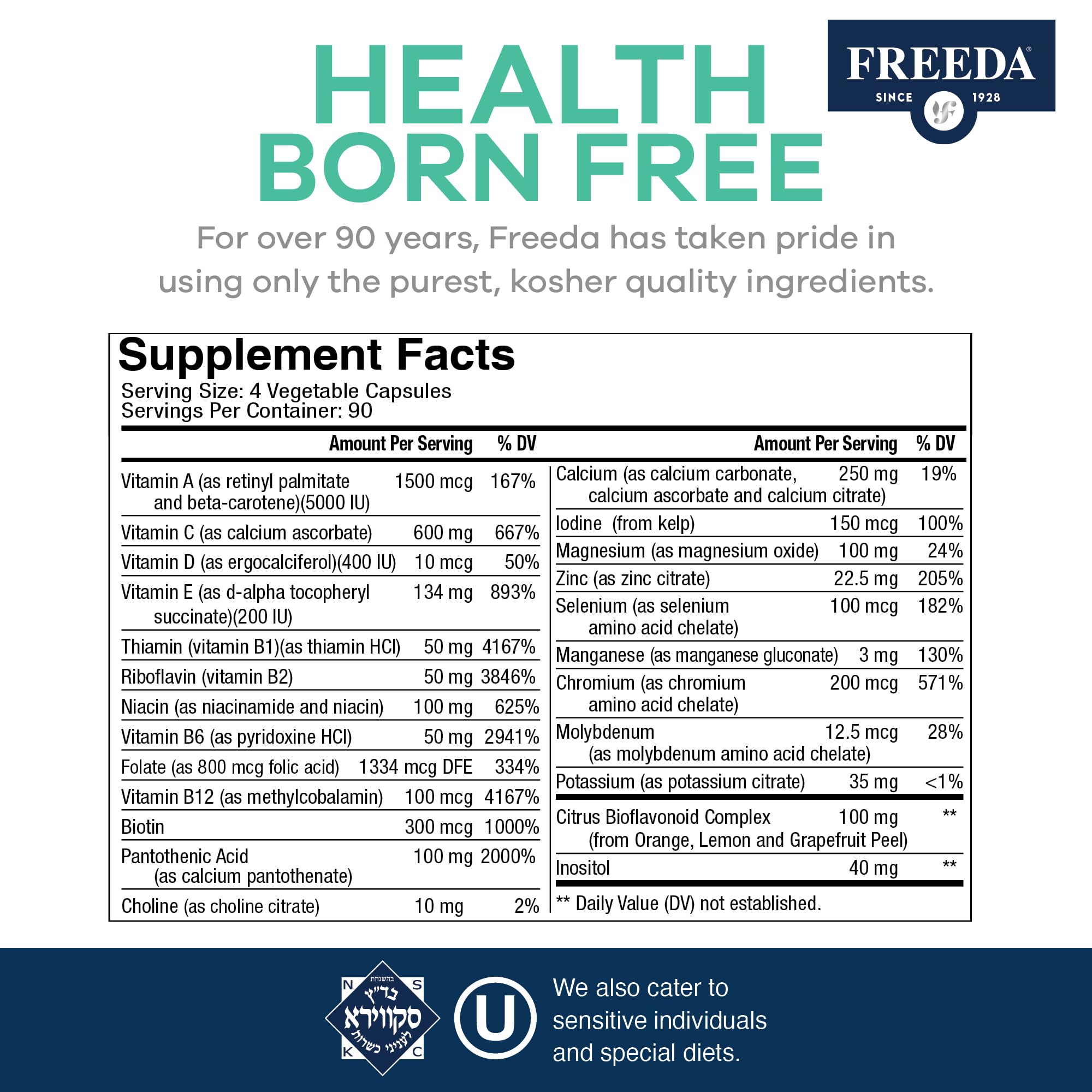 FREEDA compatible con la dieta SCD resaltado en empaque.