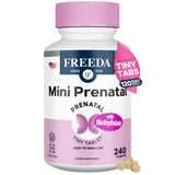 Freeda Mini Prenatal tabletas pequeñas, fáciles de tragar para la rutina diaria.