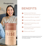 FREQUENSE Rise Mango Limonada, ingredientes visibles que complementan la rutina matutina.
