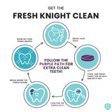 Fresh Knight tinte morado resalta zonas para cepillado efectivo