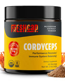 Frasco de FreshCap Cordyceps polvo para energía natural
