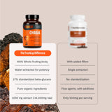FreshCap Mushrooms Chaga Capsulas uso diario para apoyo de energía natural