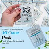 FreshExit alivio para hemorroides y posparto, limpieza suave y calmante.