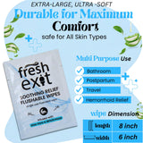 FreshExit toallitas con aloe vera y hamamelis, suave para piel sensible tras el uso.