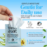 FreshExit toallita grande, suave y duradera para mayor cobertura y comodidad.