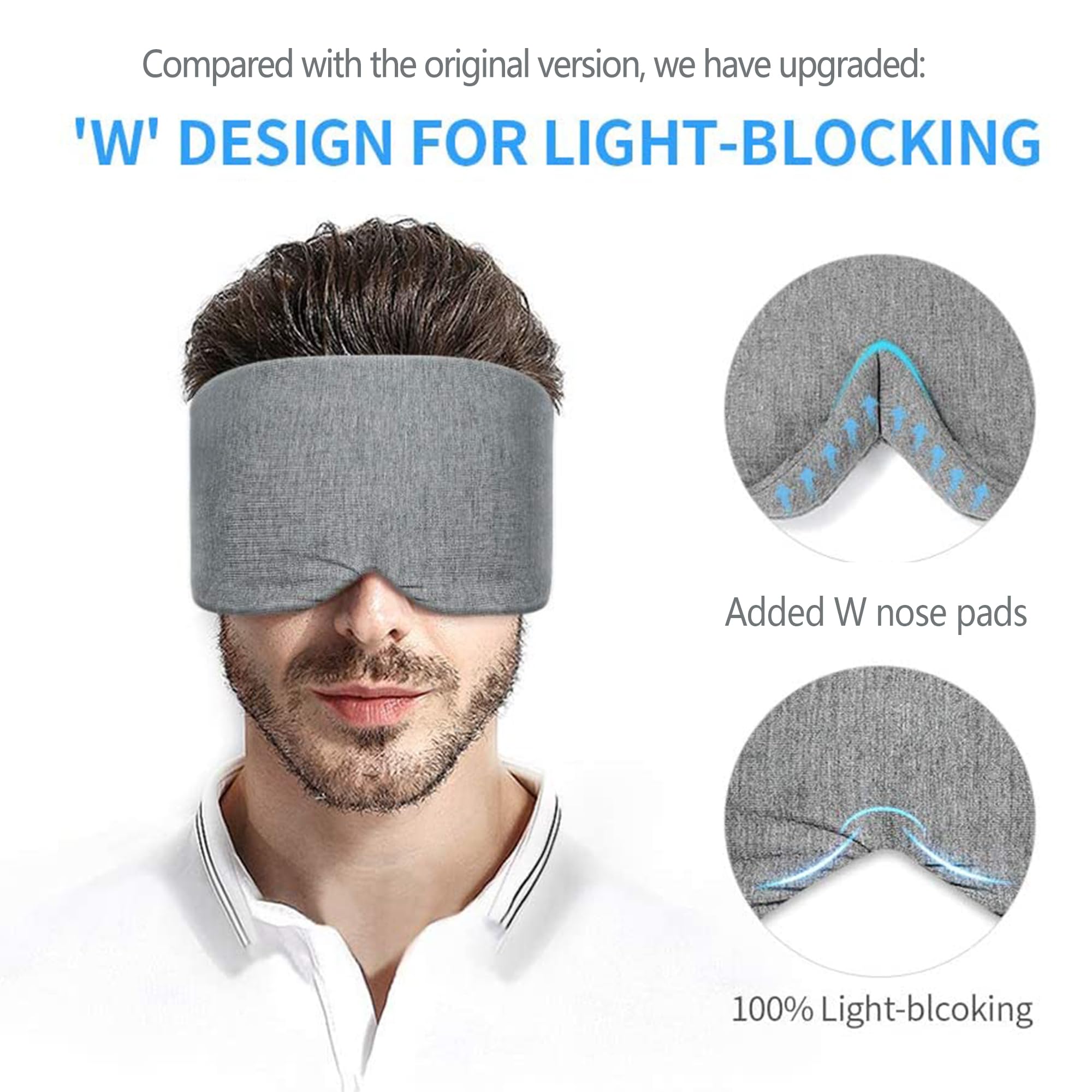FRESHME máscara ocular para dormir con bloqueo de luz estable durante la noche.