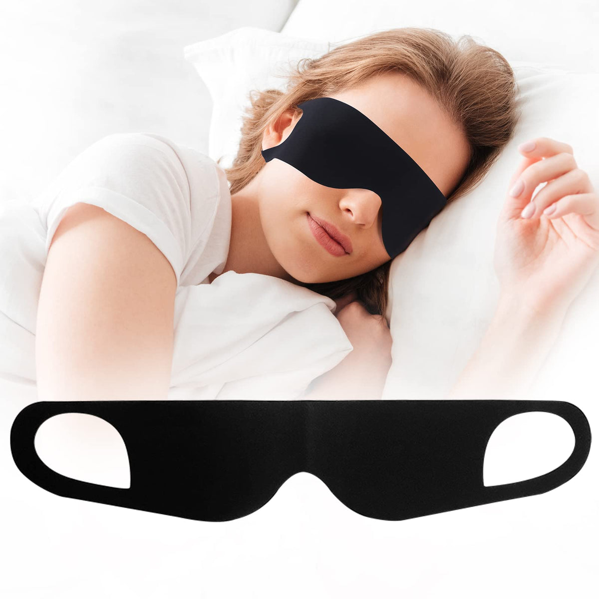 FRESHME máscara de sueño sin presión, ligera y transpirable para descansar