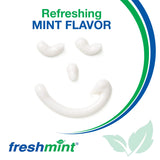 Diseño minimalista del tubo Freshmint para higiene dental.